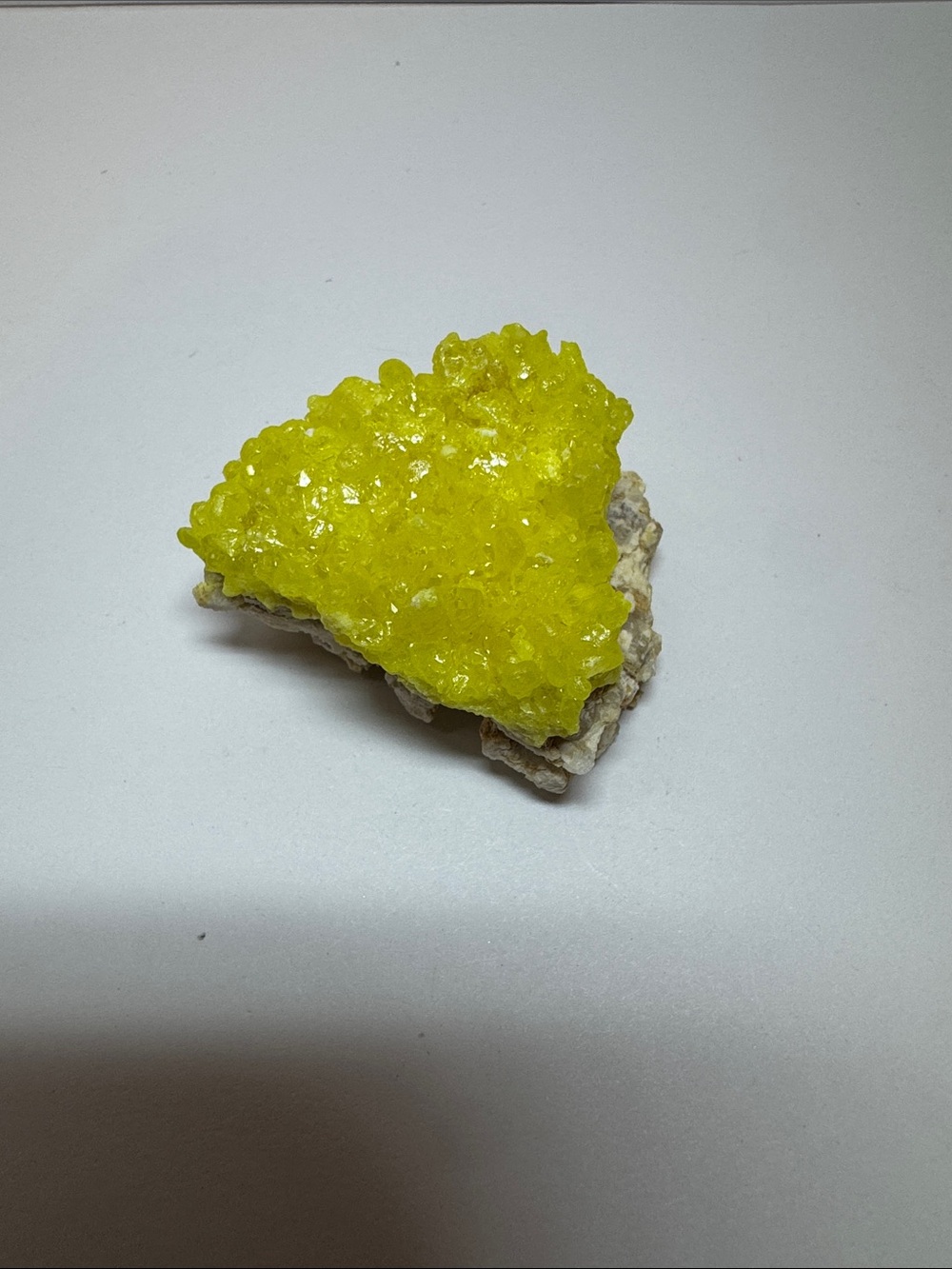 Sulfur Yellow Crystal Cluster Decorative Accent